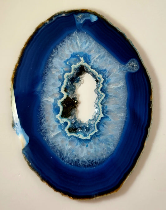 Agate Geode Slices - Blue