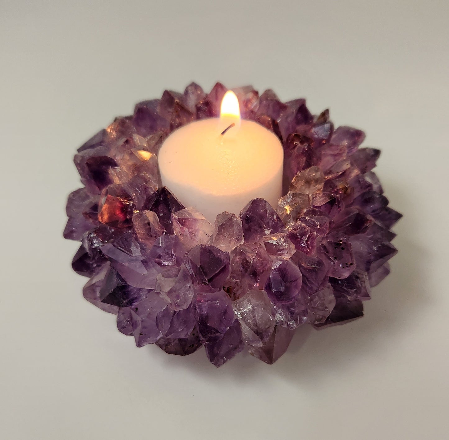 Amethyst Crystal Point Candleholder