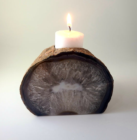 Natural Agate Candleholder