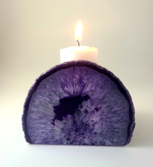 Purple Agate Candleholder