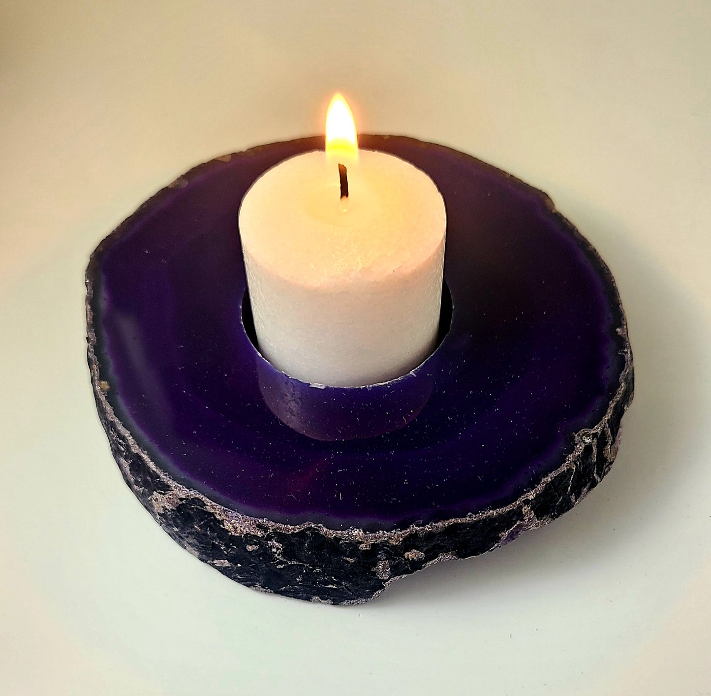 Purple Agate Candleholder